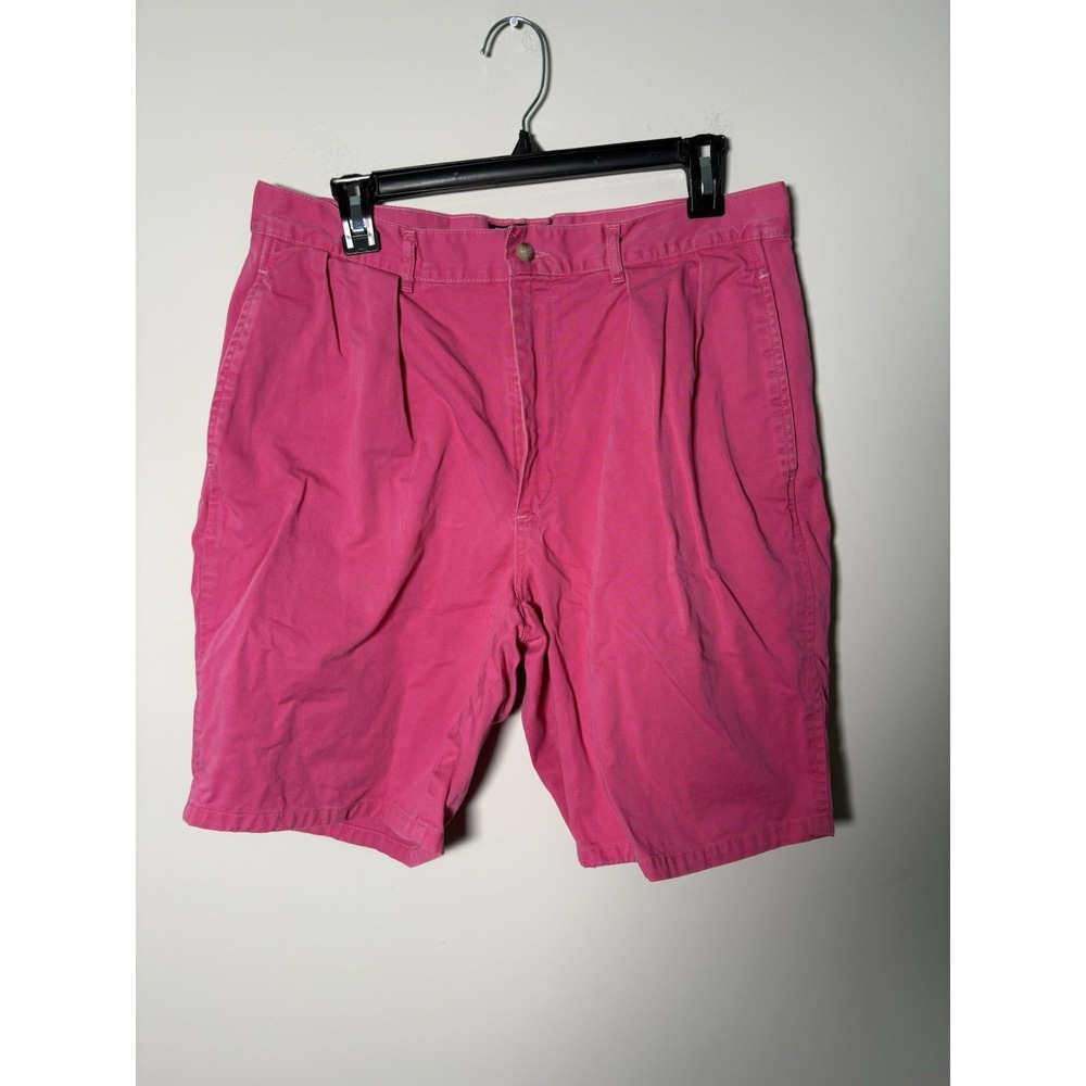 Vintage 90s Polo Ralph Lauren Ivy Red Chino Shorts 33 Neo Preppy Pleated USA